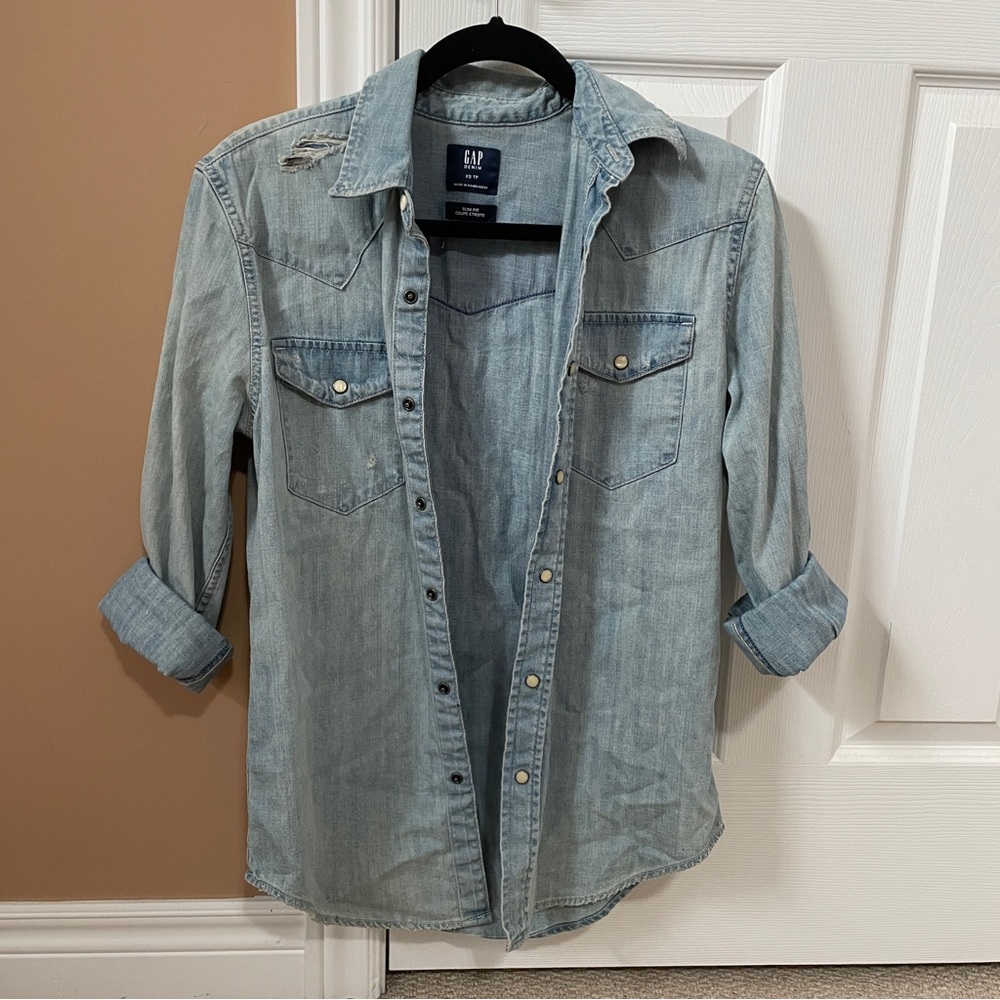 GAP Light Blue Denim Shirt